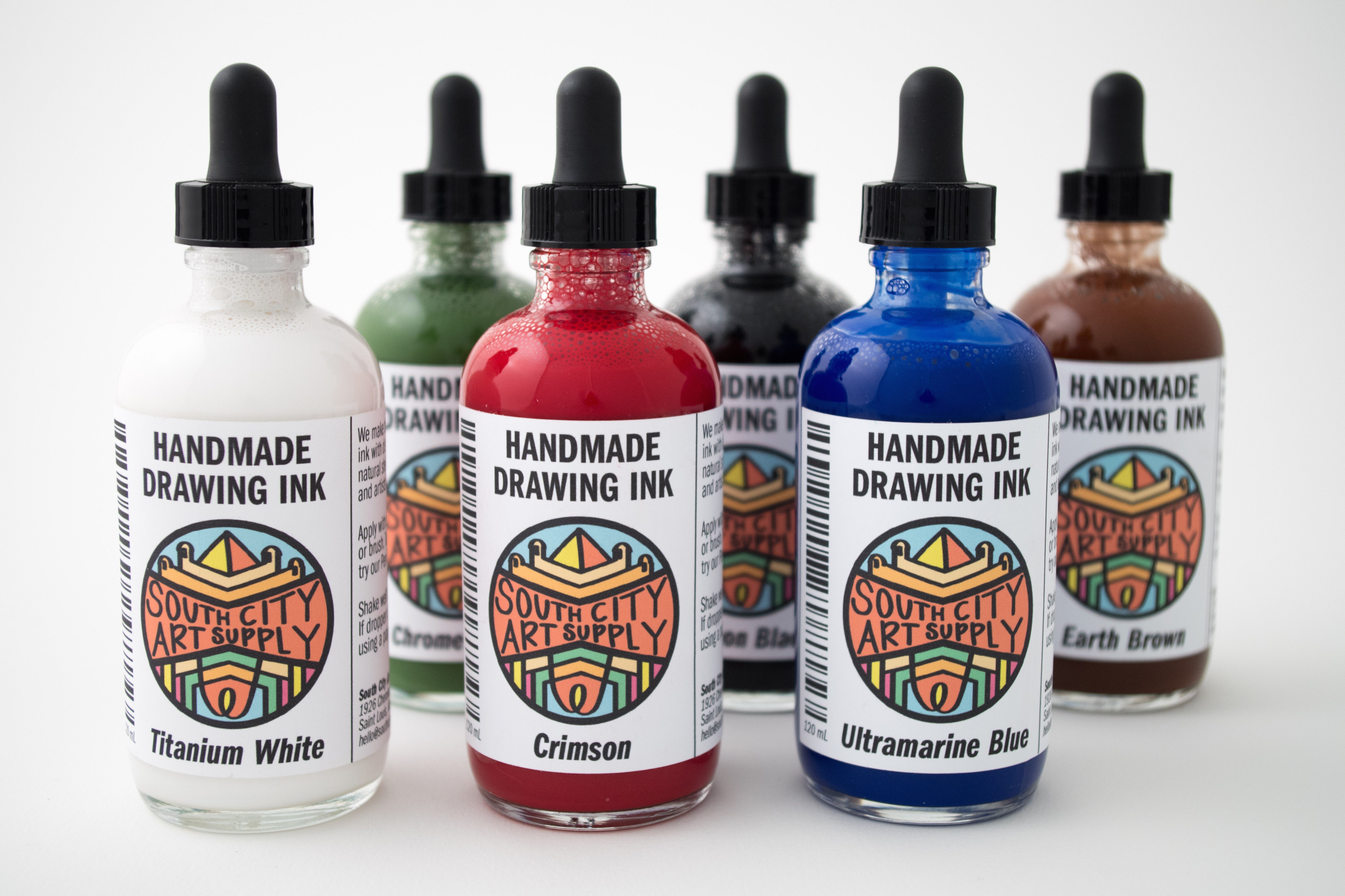 Handmade drawing inks